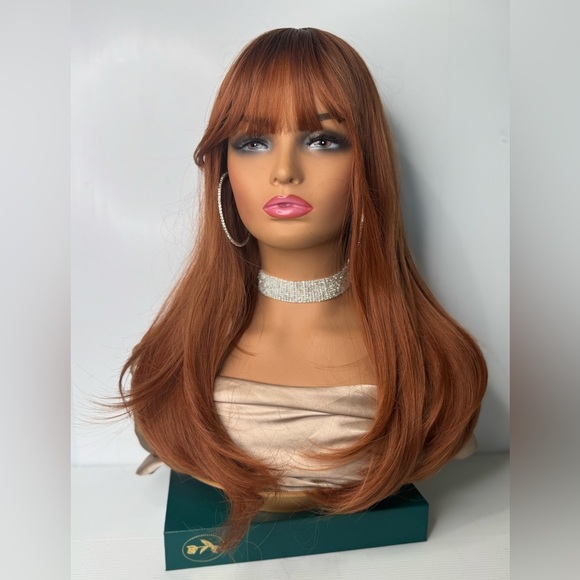 COPPER - AUBURN 20 In Wig with Bangs - Realistic Look - Picture 7 of 9